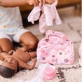 thumbnail image 5 of Melissa & Doug Doll Feeding and Changing Accessories - Bib, Bag, Diaper, Wipes, Utensils, Bottles - Mine To Love Baby Doll Diaper Bag, Baby Doll Accessories For Kids Ages 3+,Pink, 5 of 5