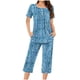 thumbnail image 1 of Sexy Pijama Conjunto para las Mujeres Cuello Redondo Blusa de Manga Corta Y Pantalones, Traje de Moda Casual para el Hogar Y Diario, 1 of 4