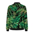 thumbnail image 5 of Ftwytp Women Floral Print Bomber Jacket Full Zip Slim Fit Long Sleeve Hoodless Lightweight Baseball Jacket Coat Casual Sweatshirts Jacket Leisure Coats, 5 of 5