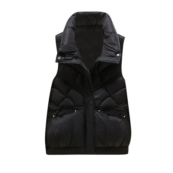 Hueook Winter Vest for Women Lightweight Warm Winter Coats Polar Soft Vests Outerwear with Zip Up Pockets Sleeveless Jacket for Winter 50% Off Clearance