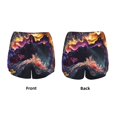thumbnail image 5 of Picia Explosive Fluid Splash Art Pattern Women's 2 in 1 Athletic Running Shorts High Waisted Workout Casual Gym Sweat Shorts with Comfy Liner Zipper Pockets-X-Large, 5 of 9