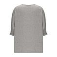 thumbnail image 4 of Ounisa Women Fashion V-Neck Half Sleeves Oversized T Shirt Solid Casual Loose Basic Tops, 4 of 5