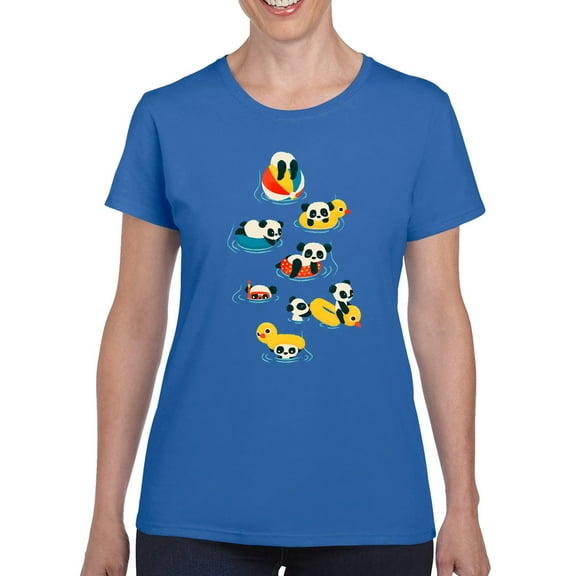 Image Conscious Panda Vacation T-Shirt Womens -Jay Fleck Designs, Female Regular Fit