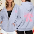 thumbnail image 2 of Chandail à Capuchon Décontracté pour Femmes avec Poche Zippée Manches Longues Sweat à Capuche Sport pour Activités Extérieures, 2 of 6