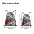 thumbnail image 2 of Saiise Red Train Hot Air Balloon Pattern Sports Drawstring Backpack - String Swim Gym Bag with Wet Proof Pocket for Women&Men-Small, 2 of 6