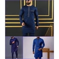 thumbnail image 2 of Conjunto étnico tradicional africano nuevo 2024 para hombre, cuello redondo, manga larga, dos piezas, conjunto de lujo para banquete de boda o fiesta, 2 of 5
