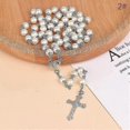 thumbnail image 1 of Catholic Pearl Long Chain Cross Necklace Rosary Cross Jesus Religious Jewelry, 1 of 1