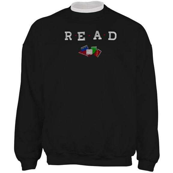 Teacher's READ Embroidery Adult 2Fer Crew Sweatshirt - Medium