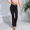 thumbnail image 2 of Lmnyox Women's High Waist Dressy Pants Wide Leg Flare Trousers with Pocket Summer Business Lounge Pants, 2 of 6