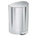 thumbnail image 1 of Papelera simplehuman 6L Semi-redonda con pedal Acero Cepillado, 1 of 7