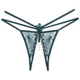 thumbnail image 1 of Culottes Taille Basse à Broderie Florale pour Femmes, String de Massage Ouvert avec Perles, 1 of 3