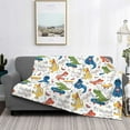 thumbnail image 2 of Yiaed Dinosaur Print Blanket Throw Blanket Soft Cozy Flannel Blanket for Home Bed Sofa Couch Chair-80"x60", 2 of 6