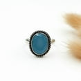 thumbnail image 3 of Handmade Natural Chalcedony Gemstone Ring Sterling Silver Fashion Jewelry Healing Crystal Ring for Women Size US 8, 3 of 7