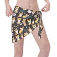 thumbnail image 3 of KLL Cute Dogs Corgi Print Women's Sarong Coverups Short Bathing Suit Wrap Skirt Beach Wrap Swimsuit Cover Ups, 3 of 6