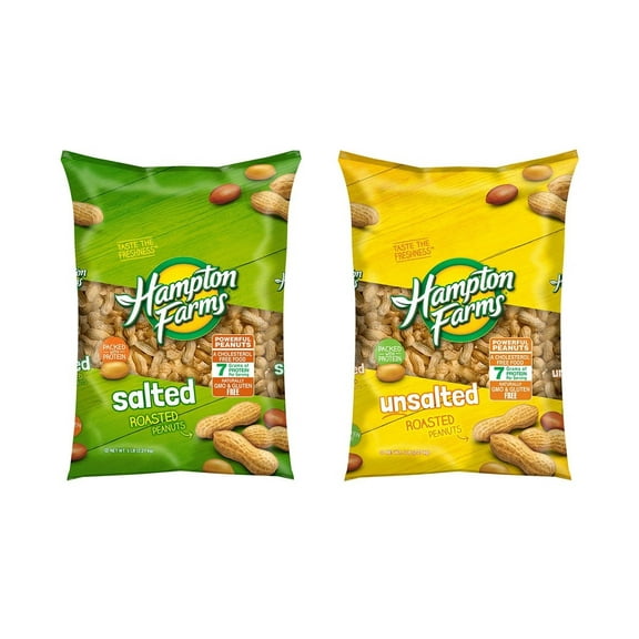 Hampton Farms Salted   Unsalted In-Shell Peanuts, 5 lbs. Bundle pack