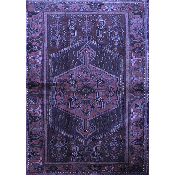 Ahgly Company Indoor Rectangle Persian Blue Traditional Area Rugs, 5' x 7'