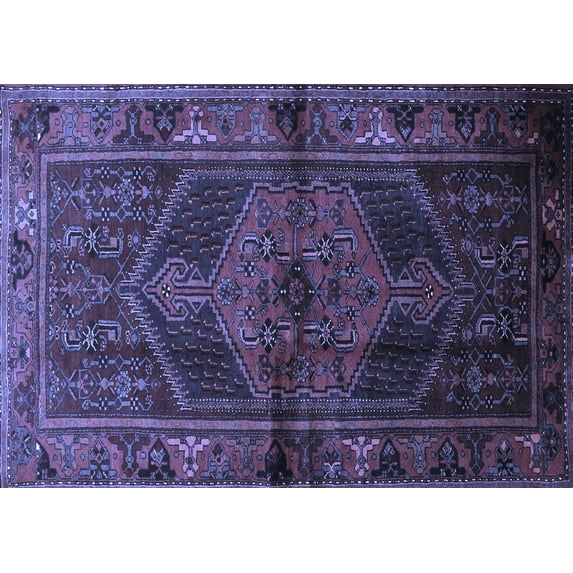 Ahgly Company Indoor Rectangle Persian Blue Traditional Area Rugs, 3' x 5'