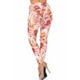 thumbnail image 2 of Creamy Soft Girls Kids Size Leggings, High Rise, Stretchy - by USA Fashion Mocha Floral Large, 2 of 2