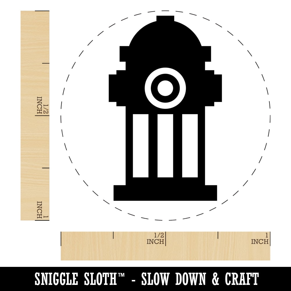 Fire Hydrant Icon Self-Inking Rubber Stamp Ink Stamper - Pink Ink - Medium 1 Inch