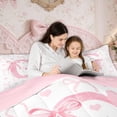 thumbnail image 5 of Erosebridal Initial G Letter Bedding Sets Twin with Comforter, Cute Bowknot Duvet Insert, Dreamy Princess Decor, Reversible 2pcs, 5 of 7
