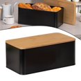 thumbnail image 2 of Caja de pan con tapa de madera para encimera de cocina - tapa de tabla de cortar de calidad, 2 of 11