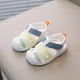 thumbnail image 2 of Wuxian Kids Sandals Infant Closed-Toe Sandals Summer Sport Lightweight Soft Soled Slides,White,12-15 Months, 2 of 8