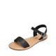 thumbnail image 1 of Sandalias planas con tira en el tobillo para mujer DREAM PAIRS negras talla 7.5, 1 of 7