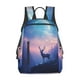 thumbnail image 1 of Disketp Night Sky Elk Mochila Ligera e Impermeable, Mochila de Día Resistente para Viajes, Senderismo y Uso Diario para Hombre y Mujer, 1 of 7