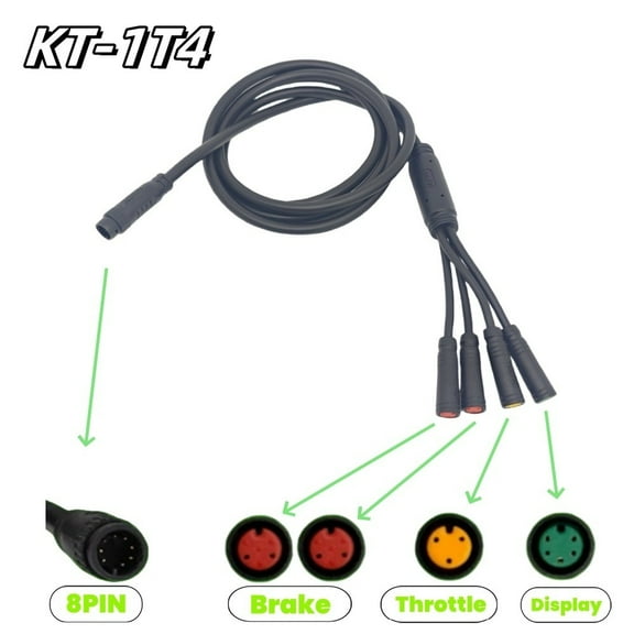 Electric Bike Julet 1 To 4 Harness Main Cable Waterproof Wire For Electric Bike Accelerator Lcd Brake Supplies