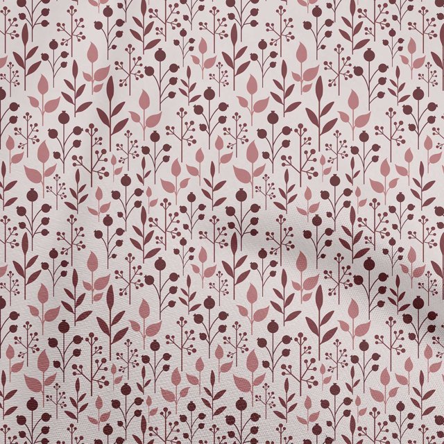 oneOone Viscose Chiffon Maroon Fabric Leaves Sewing Craft Projects Fabric Prints By Yard 42 Inch Wide