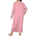 thumbnail image 4 of Kelon Nuisettes et Chemises de Nuit pour Femmes Liquidation Vente Nuisette Femme Grande Taille Robe de Nuit Décontractée Robe de Nuit pour Femmes Grande Taille Mignonne Imprimé de Noël Manches Longues Col Rond Extensible Ample, 4 of 6