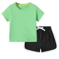 thumbnail image 4 of Hessimy Girls 2 Piece Outfits Summer Clothes Short Sleeve Tops and Shorts Set Cute Outfits,Cute Style(Light Green,4-5 Years), 4 of 7