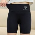 thumbnail image 4 of Girls Athletic Shorts Kids Girls Summer Thin Breathable Solid High Waist Stretch Shorts Leggings Summer Shorts Black 11 Years-12 Years, 4 of 7