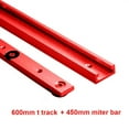 thumbnail image 2 of 1 Set Aluminum Alloy Miter Track and Miter Bar Slider Table Saw Woodworking Tool 600Mm T Track + 450Mm Miter Bar(Red), 2 of 8