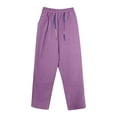 thumbnail image 2 of Eashery Capri Pants for Women Dressy Adjustable Lounge Trousers Core Knit Pants Linen Capri Pants for Women (Solid Color,Purple,4XL), 2 of 5