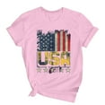 thumbnail image 4 of Teissuly Women's Fashion Independence Day Printed Short Sleeved Round Neck T-shirt Top, 4 of 5
