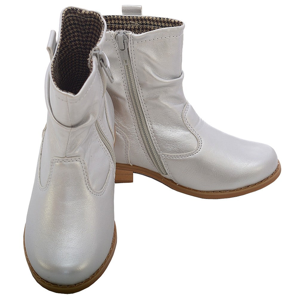 silver leather boots