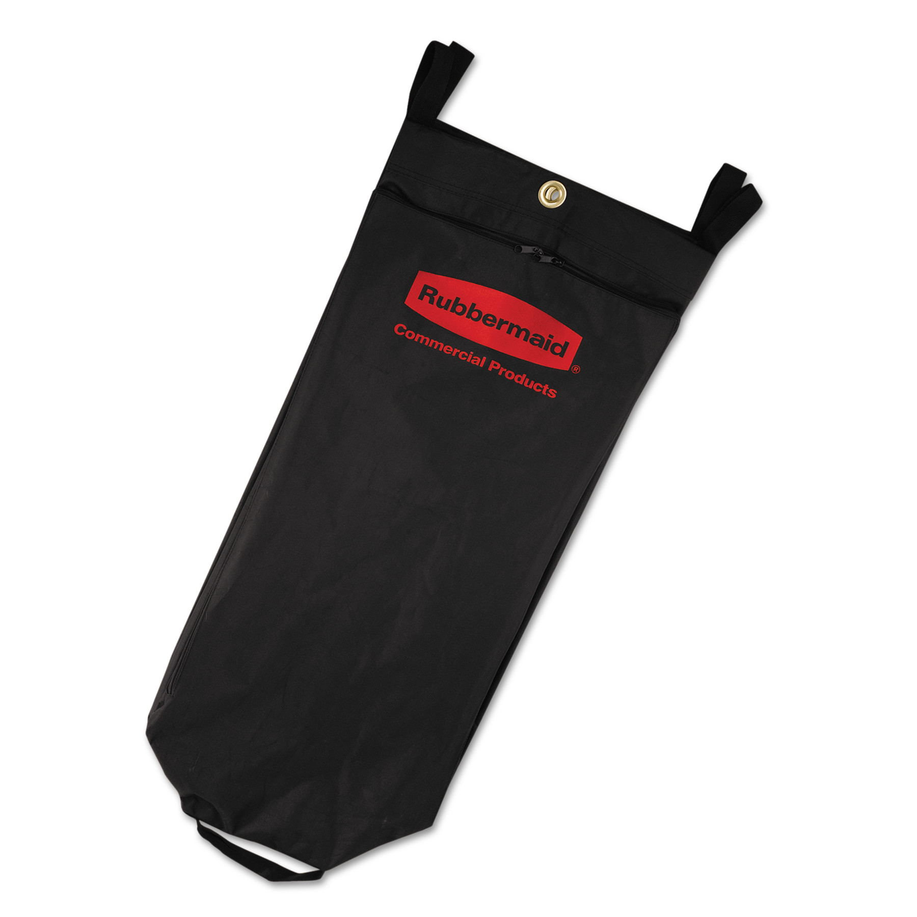 Rubbermaid Commercial Fabric Cleaning Cart Bag, 26 gal, Black, 17 1/2w