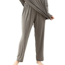 SWSMCLT Women's Cotton Pj Pants Pajama Bottoms Sleeping Fall Nightwear Winter Loungewear Soft Long Lightweight Spring Pocket Grey XX-Large