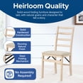 thumbnail image 3 of MECO Stakmore Unfinished Folding Chair Shaker Back, Set of 2, Unfinished, 3 of 6