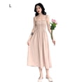 thumbnail image 1 of Vestido Midi Plisado Sin Mangas Color Sólido Cintura Alta Vestido Informal, Beige, L Inevent AP001458-02B, 1 of 7