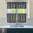 thumbnail image 3 of Leopard Print Kitchen Curtains 24 Inch Short - 3 Panel Set, Modern Cheetah Spot Design, Rod Pocket Animal Print Curtains 100% Polyester, Fashion Tropical Pattern for Living Room, Bedroom, Easy Wash, 3 of 6