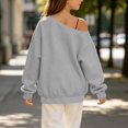 thumbnail image 6 of Atogsazn Kids Girls Off Shoulder Sweatshirt Childrens Casual Loose Long Sleeve Pullover Tops Fall Winter Sweater Gray 7-8 Years Fashion, 6 of 8