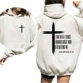 thumbnail image 2 of I Can Do All Things Through Christ Hoodie – Double Sided Unisex Christian Pullover with Cross Design, Faith Based Inspirational Graphic Hoodie for Daily Wear, 2 of 7