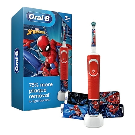 Oral-B Kids Electric Toothbrush Featuring Marvel's Spiderman, for Kids 3 