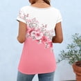 thumbnail image 7 of Business Casual Tops for Women Loose Fit Short Sleeve Work Shirts Creww Neck Button Dressy Blouses, 7 of 7