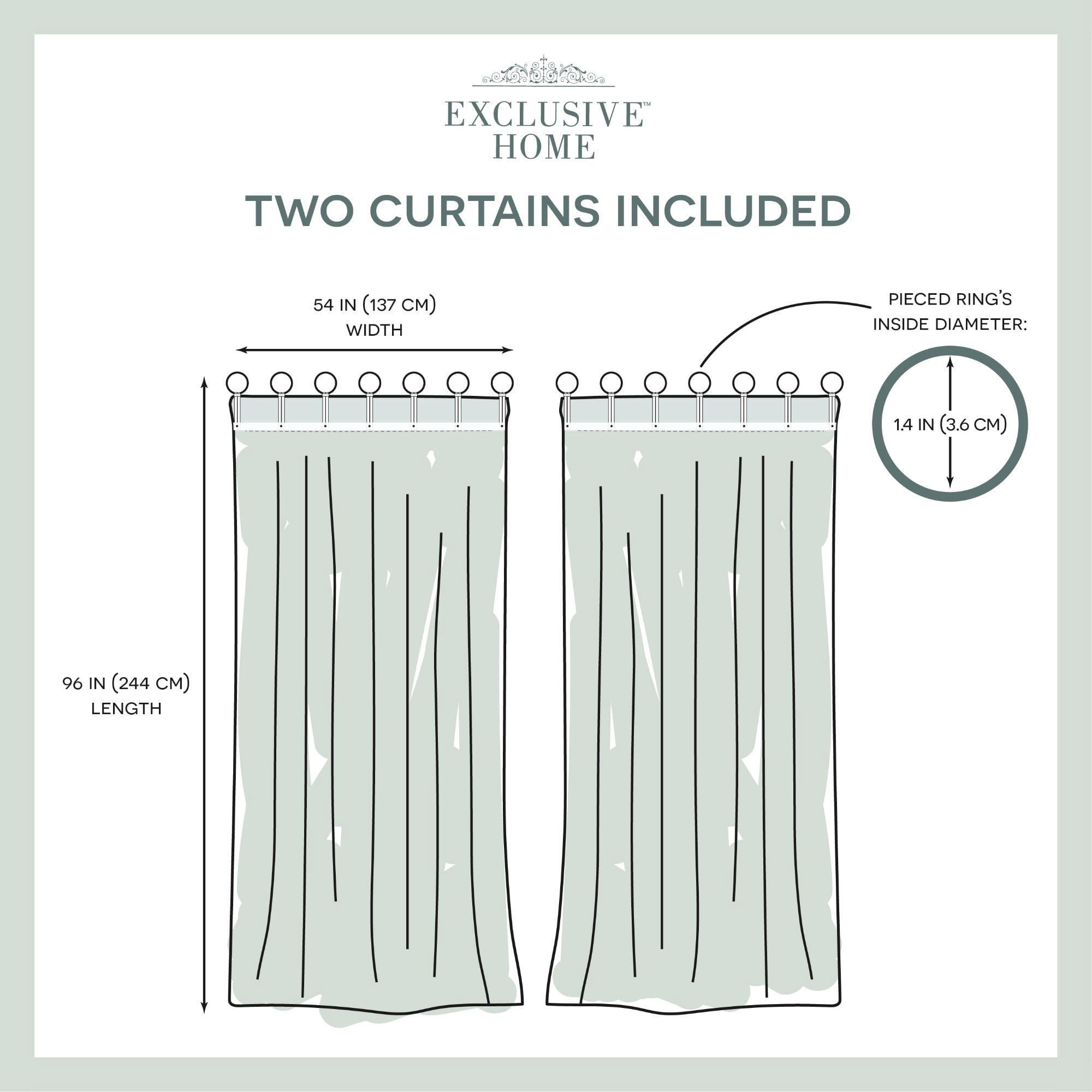 Exclusive Home Hawkins Sheer Bronze Ring Top Curtain Panels, 54"x96", Natural, Set of 2