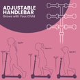 thumbnail image 3 of Scooter infantil Dribbl de 3 ruedas con manubrio ajustable, rosa, 3 of 8