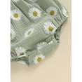 thumbnail image 7 of Bagilaanoe Newborn Baby Girl Summer Rompers Daisy Print Short Sleeve Bodysuits + Headband 3M 6M 12M 18M Infant One Piece Jumpsuit, 7 of 7