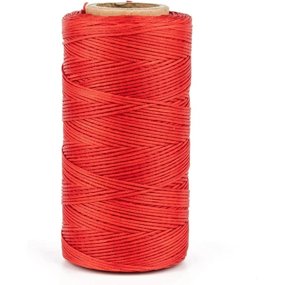 284.33 Yards Flat Waxed Polyester Cords Waxed Thread Leather Sewing Thread Hand Sewing Thread Waxed Cord for Leather Craft Bookbinding Shoes Repairing(Red)